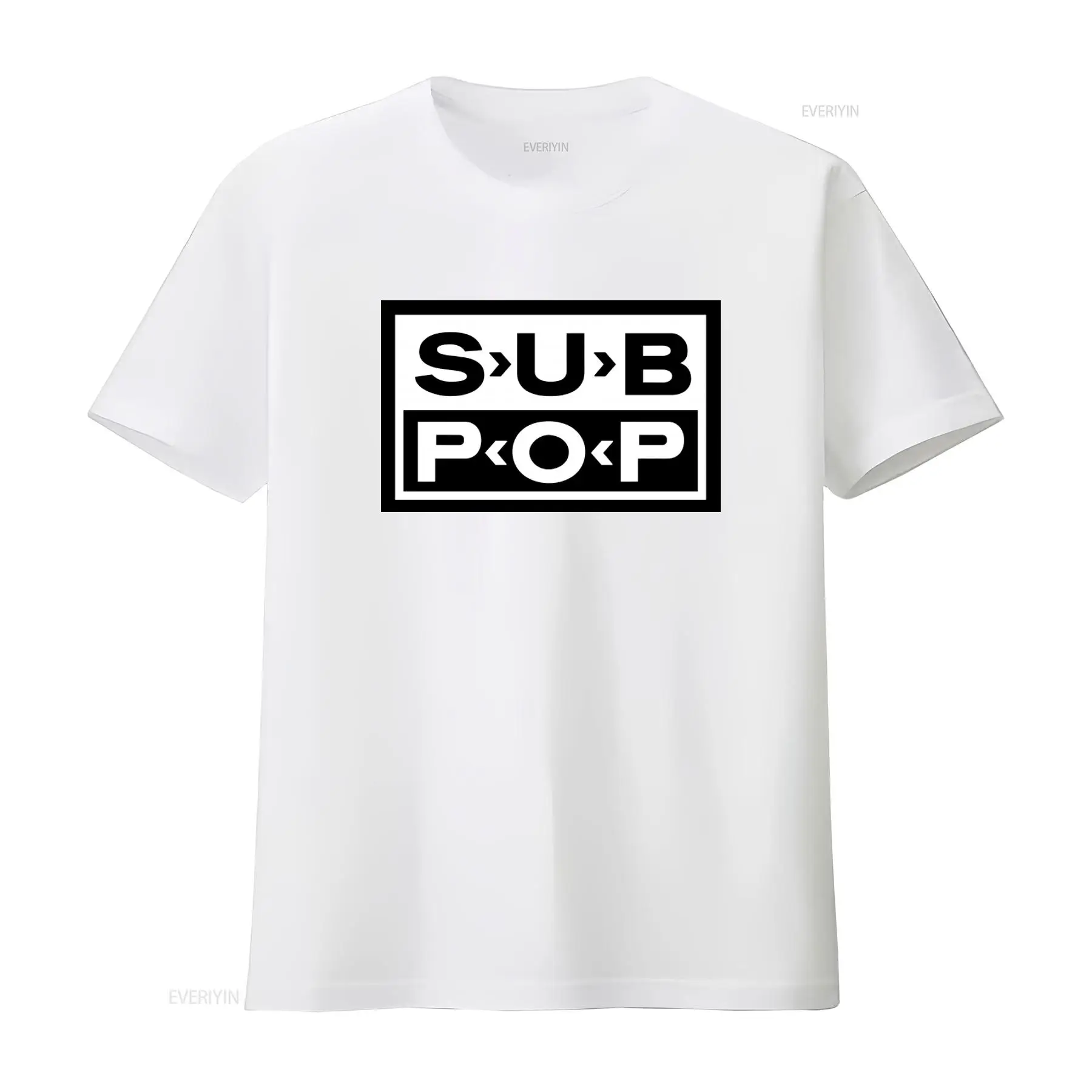 Sub Pop Logo T Shirt Black wit - Vintage Fashion Jersey 评论和价格