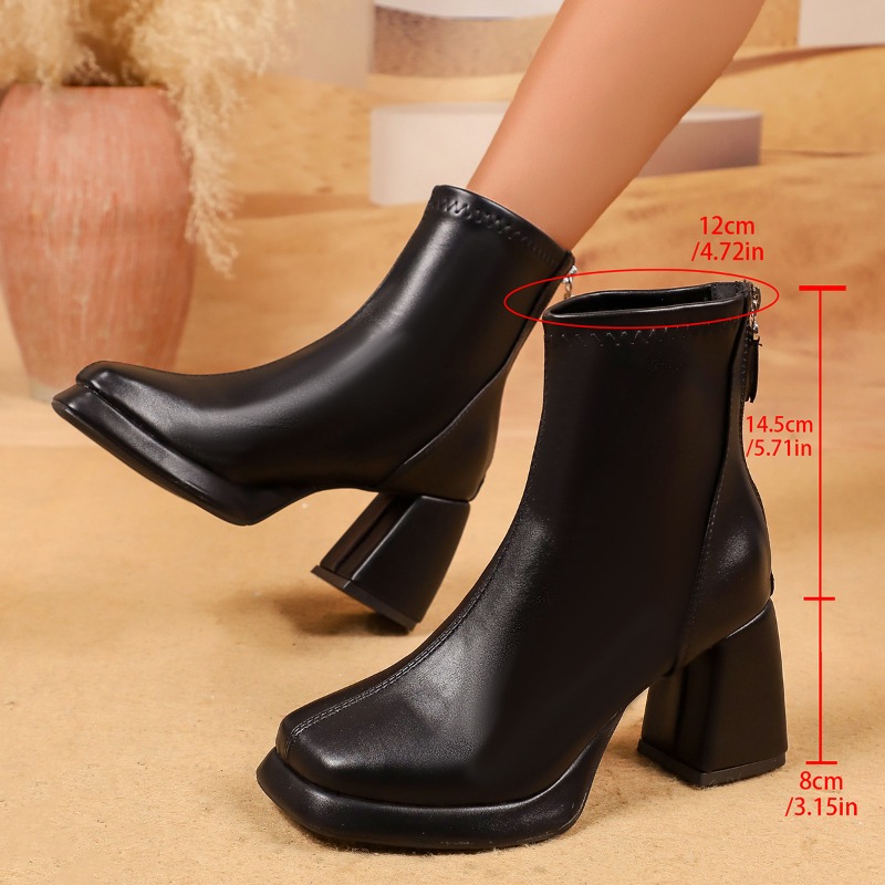 Vintage Square Toe Chunky Heel - Vintage Fashion Dresses 评论和价格