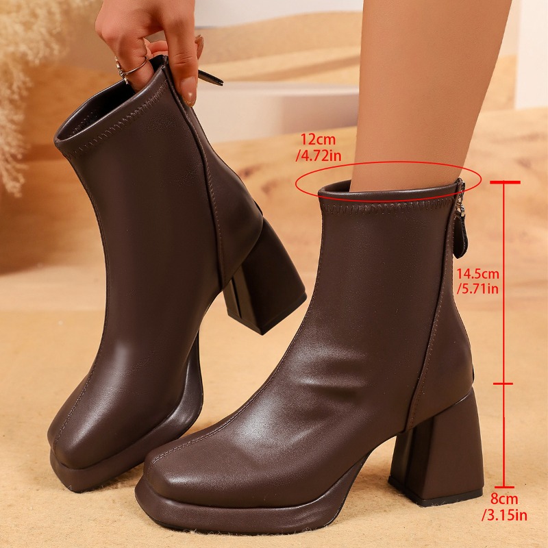 Vintage Square Toe Chunky Heel - Vintage Fashion Dresses 评论和价格