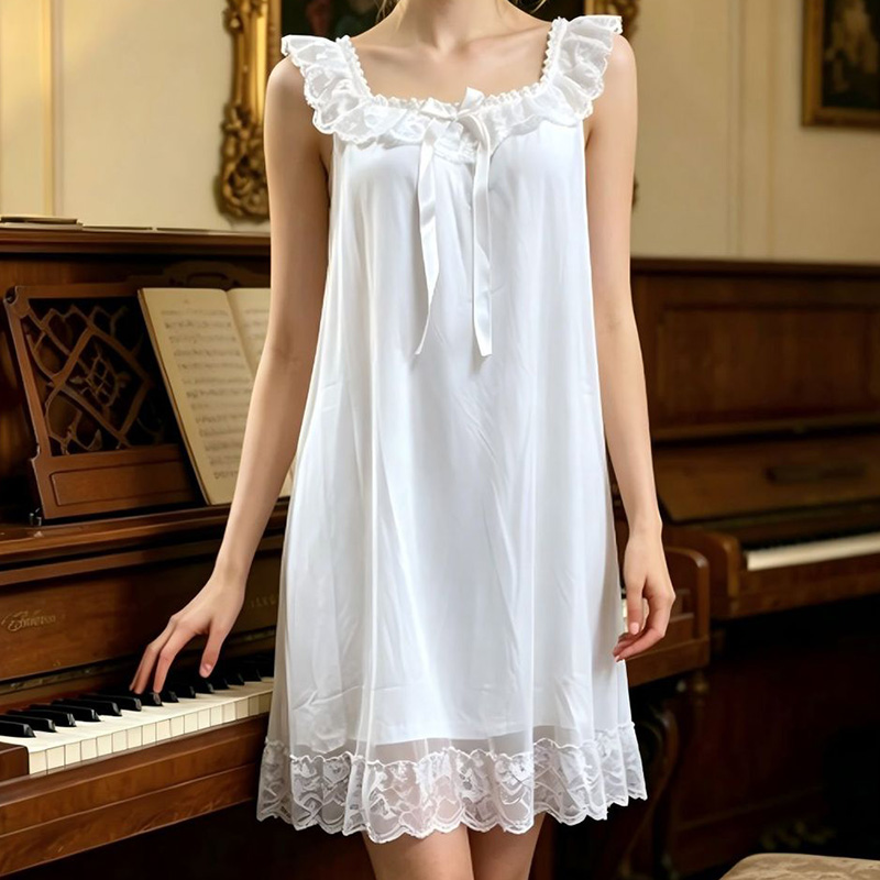 Women Sleeping Gown Sleeveless - Vintage Fashion Dresses 评论和价格